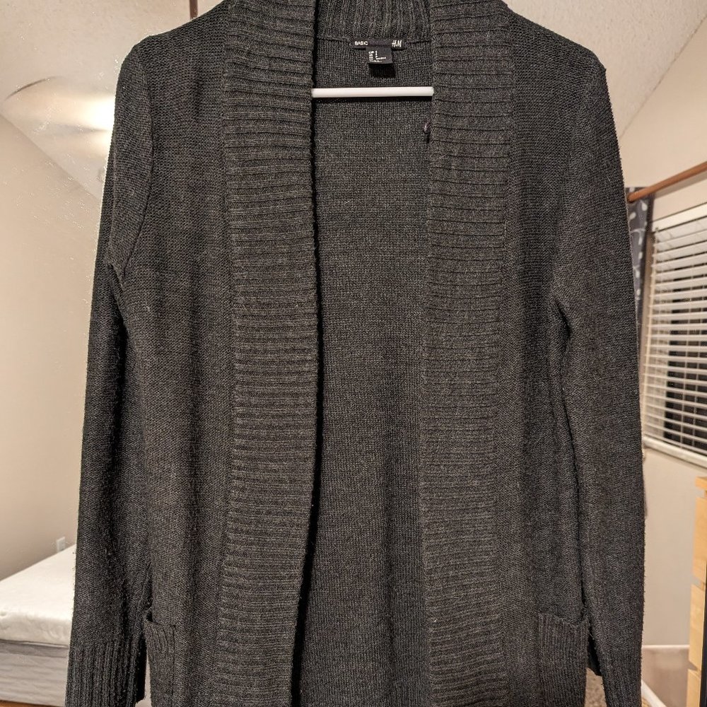H&M Long Gray Cardigan Size Small